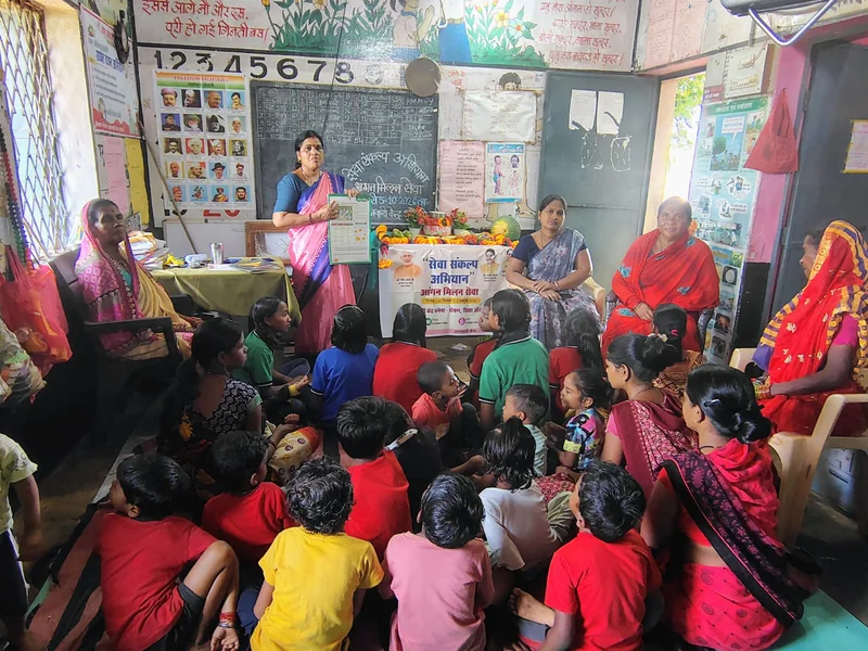 सेवा संकल्प अभियान के तहत विभिन्न ग्रामों में आंगन मिलन सेवा कार्यक्रम आयोजित
